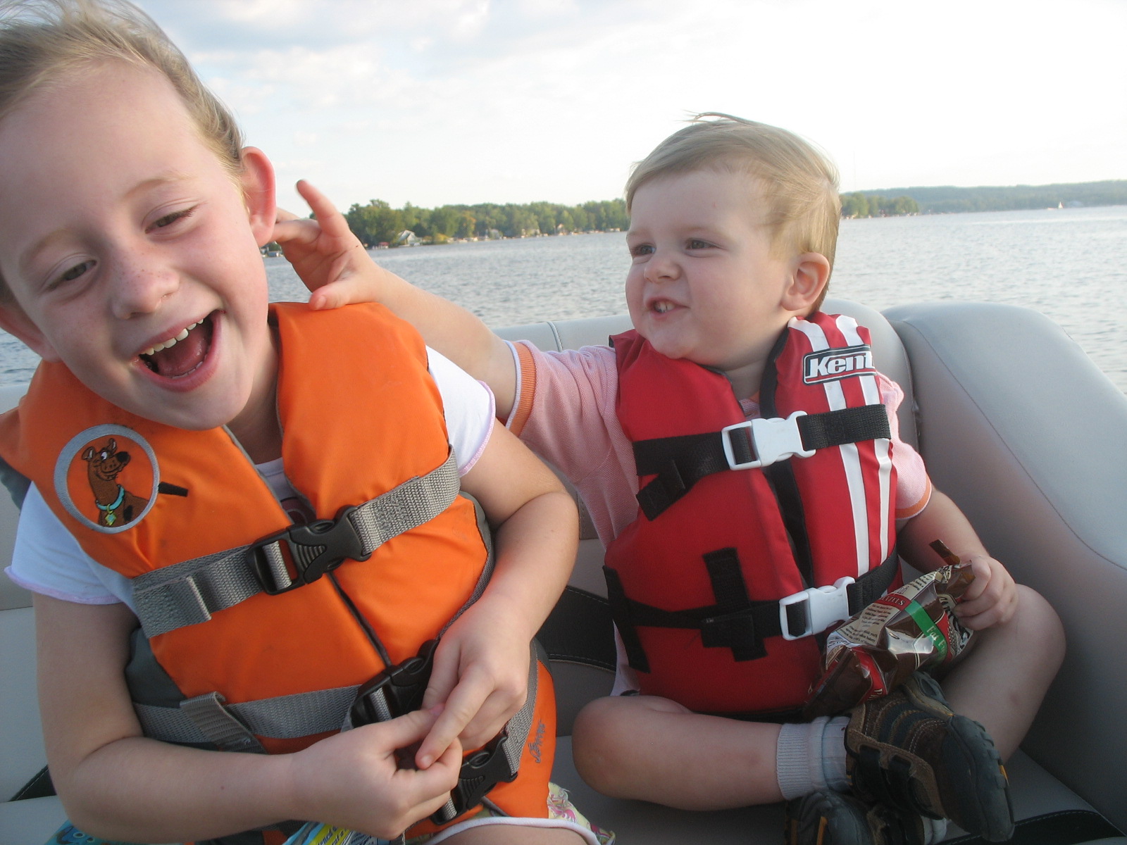 Emily and Ethan on the boat