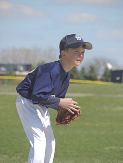 Ethan playing baseball