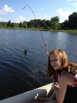 Emily catching dinner